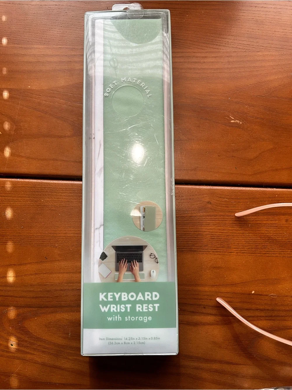 Vivitar Ergonomic Keyboard Wrist Rest Pad w/ Storage, Green/White 14.25in
